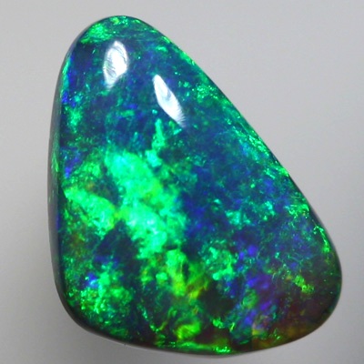 SOLID BLACK OPAL 3D pattern of green shades over blue